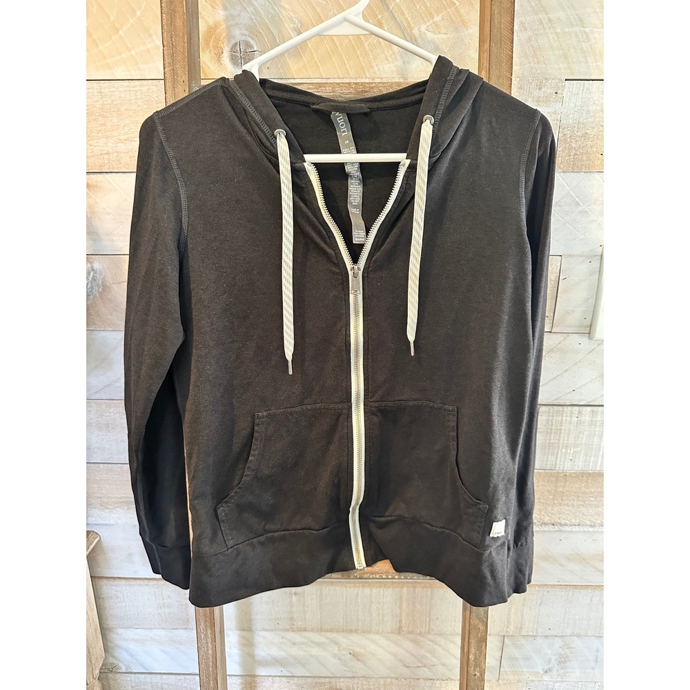 Vuori Halo Essential Hoodie Black Heather DreamKnit Full Zip Sweatshirt XS